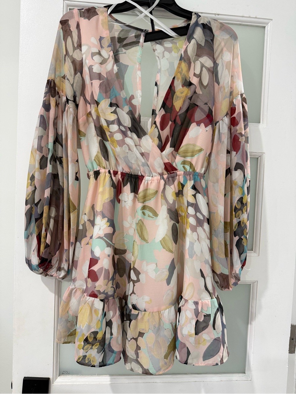 Floral Pastel Wrap Mini Dress